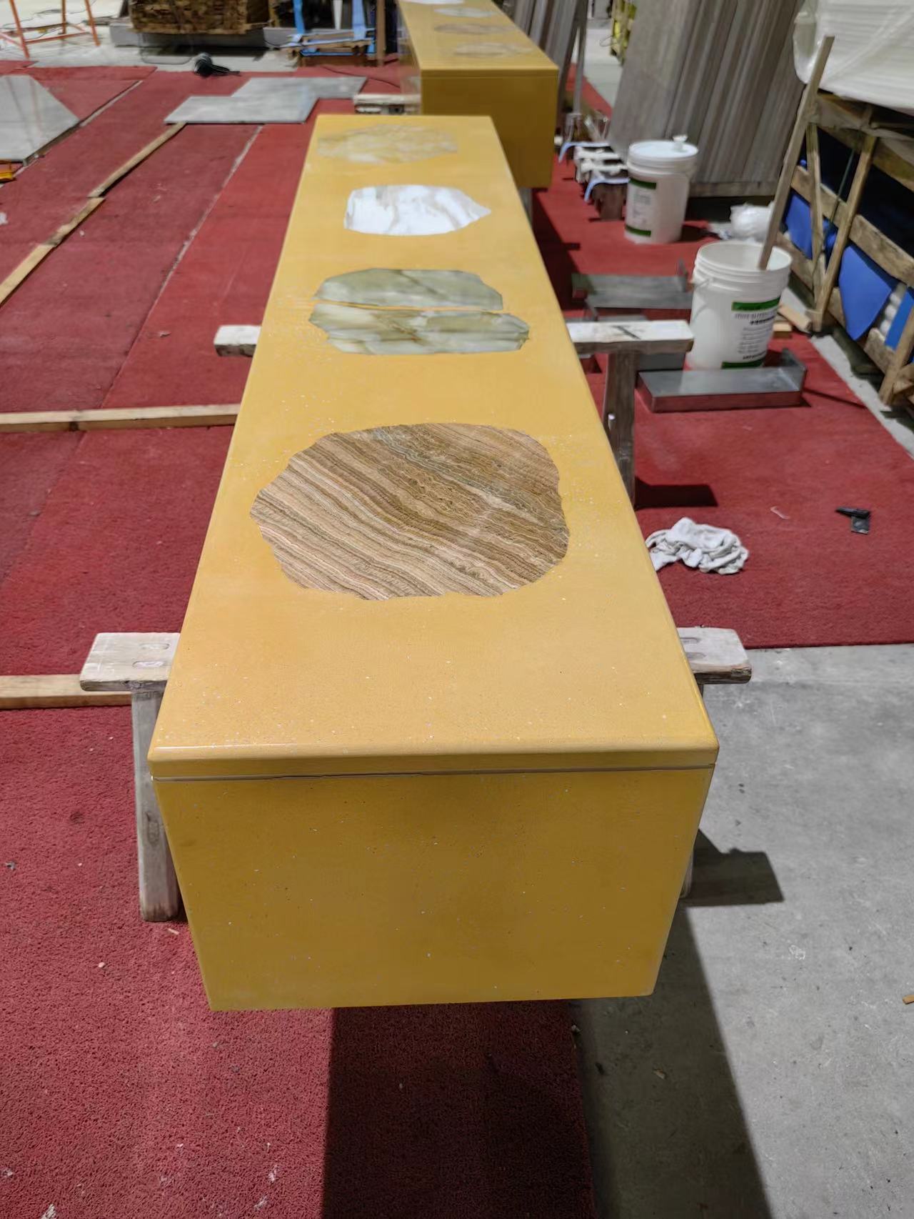 超大石材骨料马赛克坐凳成品